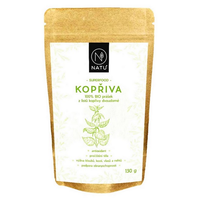 NATU Kopřiva list prášek BIO 130 g