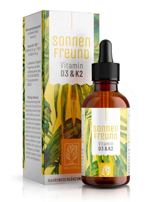 Naturtreu Vitamin D3+K2 MK7 vegan kapky, 30 ml