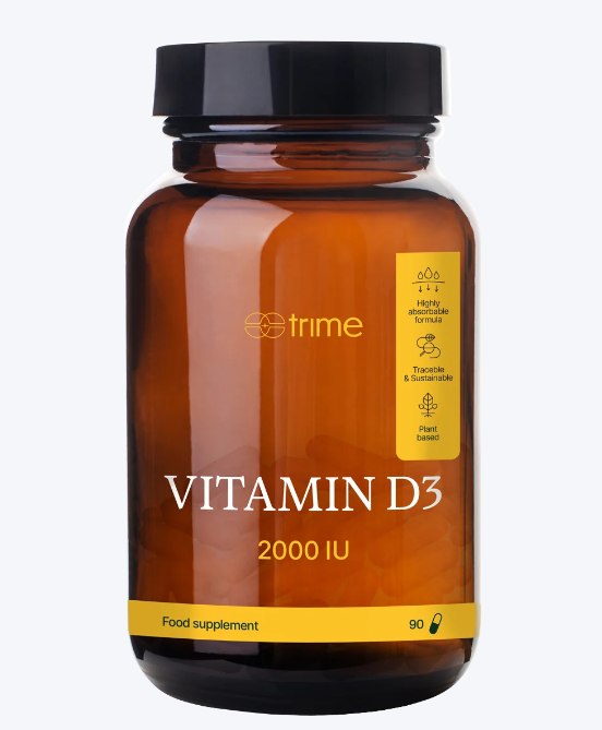 Trime Vitamin D3 – 2000 IU (cholekalciferol), 90 kapslí